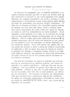 Bolívar y el destino de América