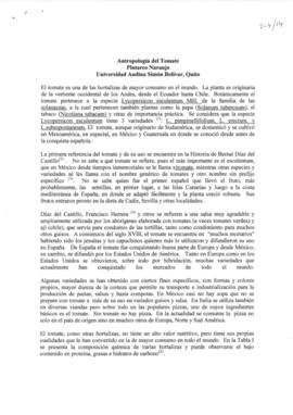 Antropología del tomate