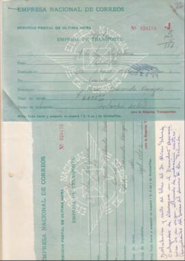 Comprobantes. Empresa Nacional de Correos