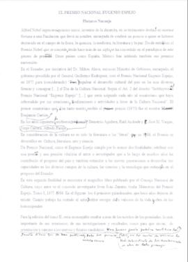 El Premio Nacional "Eugenio Espejo"