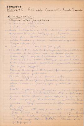 Manuscrito de la Reunión Conacyt: Fundación Charles Darwin