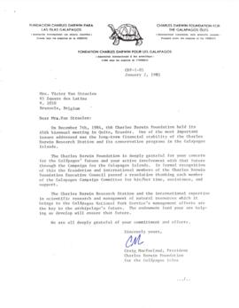 Correspondencia CDF - 1-85 dirigida a Victor Van Straelen