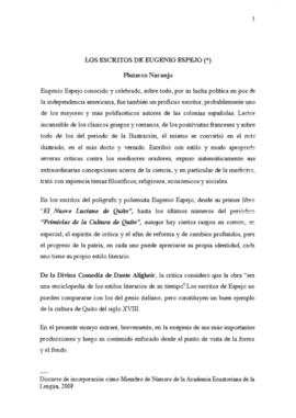 Los escritos de Eugenio Espejo
