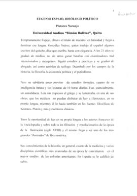 Eugenio Espejo, ideólogo político.