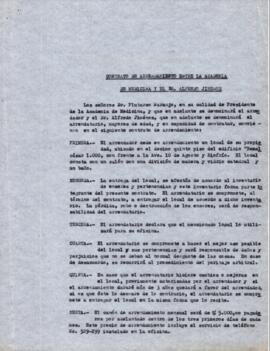 Contrato de arrendamiento entre la Academia de Medicina y el Dr. Alfredo Jiménez