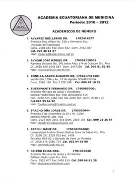 Listado de académicos de número.
