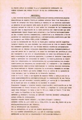 Manifiesto: Frente Amplio de Mujeres.