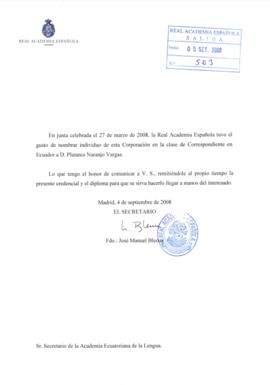 Correspondencia - Comunicado  de nombramiento 