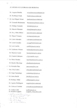 Listado de la Academia Ecuatoriana de Medicina