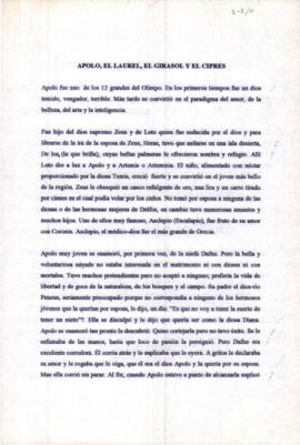 Apolo, el laurel, el girasol y el ciprés