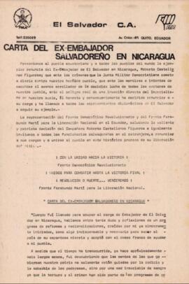 Carta del Ex-Embajador salvadoreño en Nicaragua