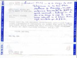 Telegrama. Presidenta de la Unión Nacional de Educadores.