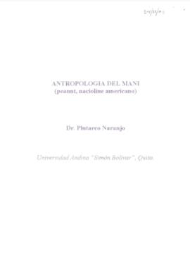 Antropología del maní