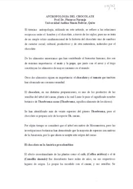 Antropología del chocolate