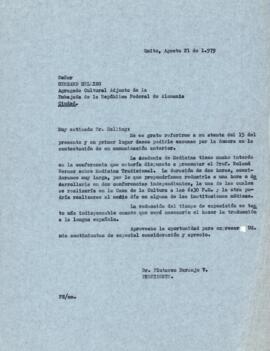 Correspondencia - Dr. Plutarco Naranjo / Gerhard Helling
