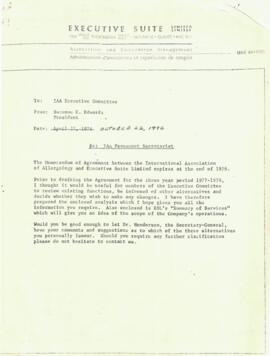 Re: IAA Permanent Secretariat