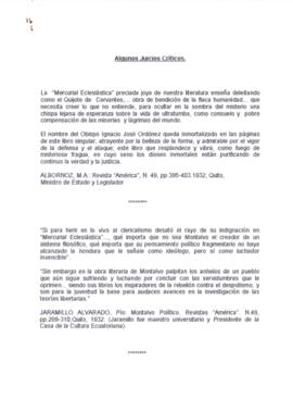Algunos juicios críticos