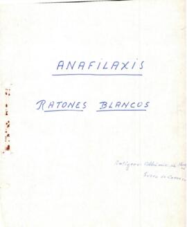 Estudio de anafilaxis en ratones blancos, cobayos y conejos