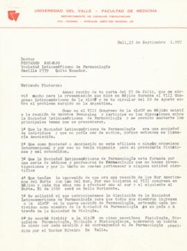 Dr. Alfonso Matallana T. a Dr. Plutarco Naranjo.