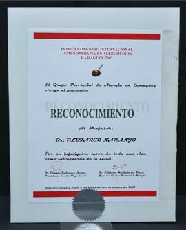 Reconocimiento. Grupo Provincial del Alergia en Curamagüey