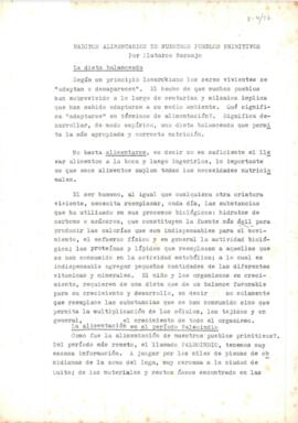 Hábitos alimentarios de nuestros pueblos primitivos