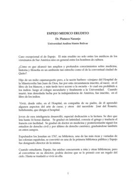 Espejo, médico erudito.