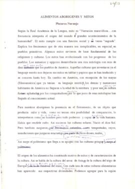 Alimentos aborígenes y mitos