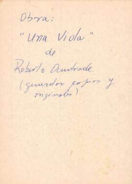Obra "Una Vida" de Roberto Andrade. Tomo I