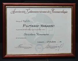 Diploma. Asociación Latinoamericana de Farmacología