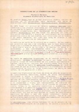 Perspectivas de la etnomedicina en el área Andina