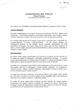 Antropología del tomate