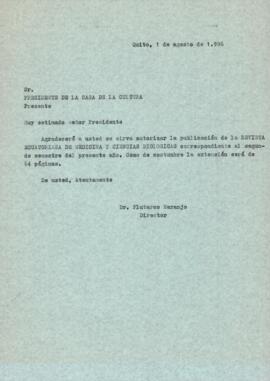 Correspondencia - Solicitud de autorización para publicación de la Revista Ecuatoriana de Mecidin...