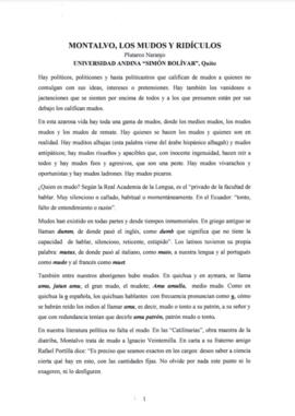Montalvo, los mudos y ridículos.