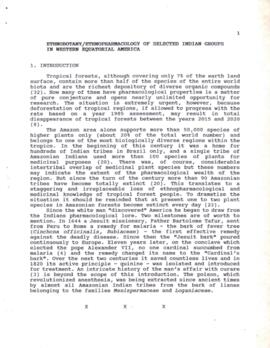 Etnobotany / ethnopharmacology of selected indian groups in western equatorial america