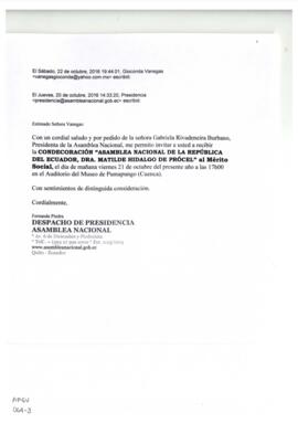 Comunicación. Presidencia de la Asamblea Nacional de la República del Ecuador.