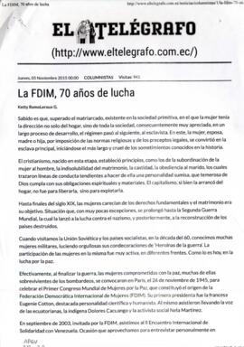 La FDIM, 70 años de lucha.