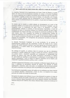 "Declaración de Principios del Frente Unido de Mujeres"