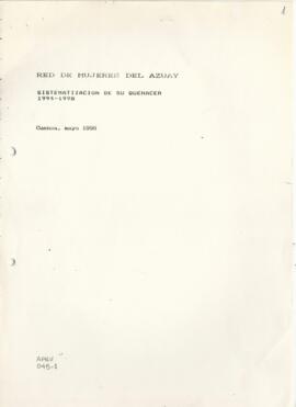 Janeth Molina; RED DE MUJERES DEL AZUAY; Sistematización de su quehacer