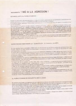 ¡No a la Agresión! Al pueblo Cubano