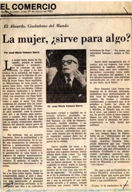 Recorte de prensa. La Mujer, ¿sirve para algo?