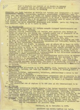 Plan de trabajo del Partido en el Frente de Mujeres en relación con el año internacional de la Mu...