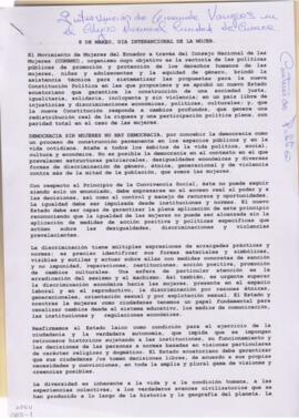 "8 de marzo, Día Internacional de  la Mujer"