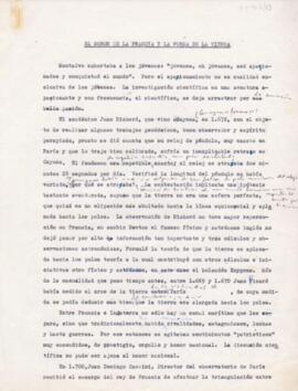 El honor de la Francia y la forma de la tierra