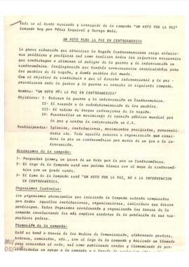Un voto por la Paz en Centroamérica