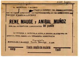 Propaganda electoral: Rene Mauge y Anibal Muñoz