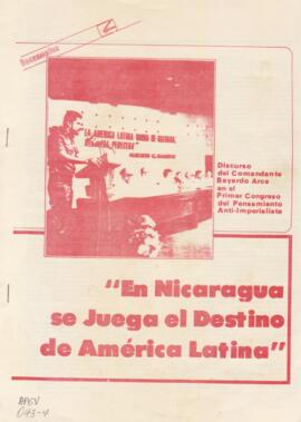 Discurso del Comandante Bayardo Arce en el Primer Congreso del Pensamiento Anti-Imperialista