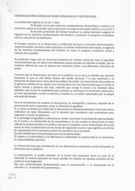 "Consideraciones Generales sobre Democracia y Participación: Breves Hilvanadas sobre la Hist...