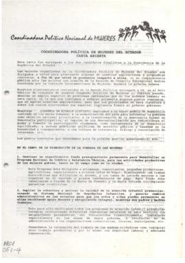 Coordinadora Política Nacional de la Mujer.